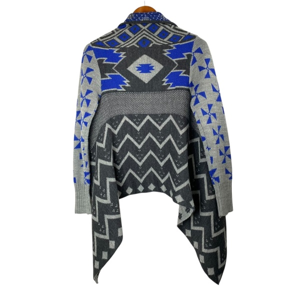 SEDUCTIONS Open Sweater/Cardigan, Waterfall Front AZTEC Size XS/S - Picture 2 of 4